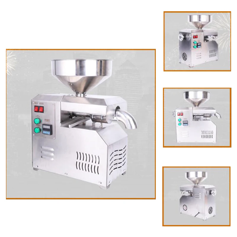 Version Stainless Steel Oil Presser Commercial Hot Cold Double-pressed Rapeseed Multi-function Residue Machine Squeezer