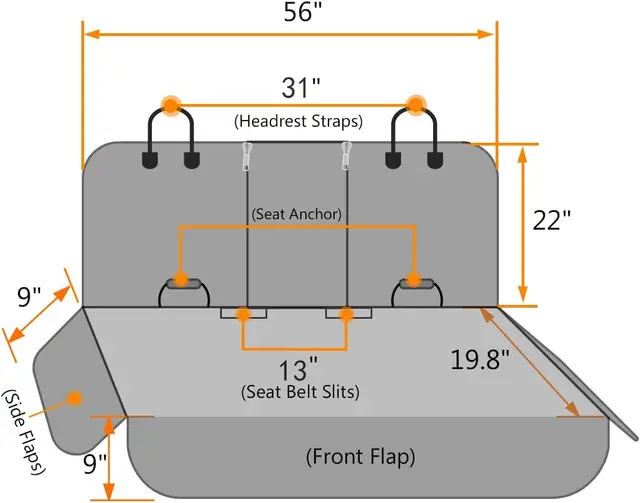 Dog Car Seat Covers, Dog seat Cover with Side Flap for Cars, Trucks, and Suv's - Waterproof & Nonslip Pet Seat Cover 3