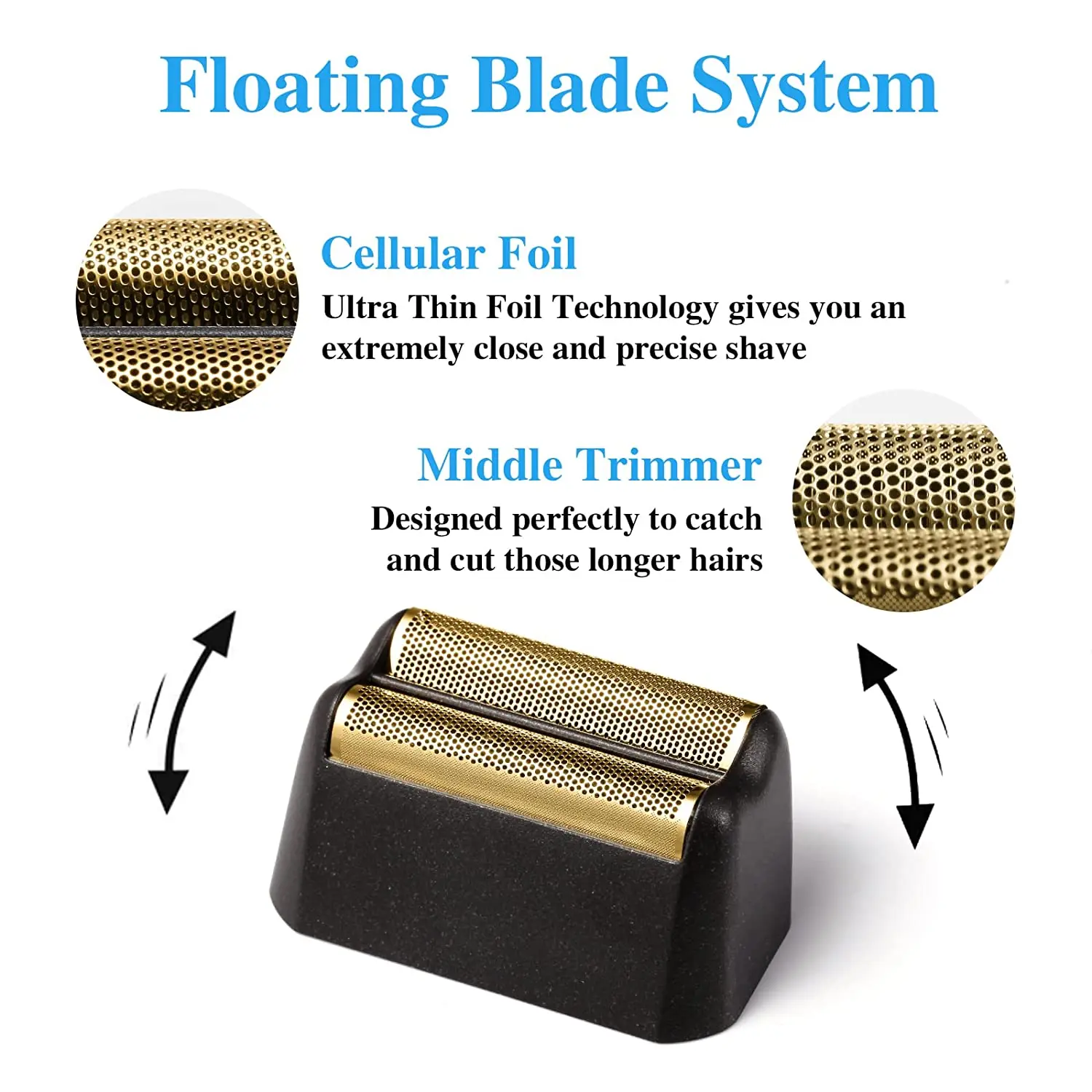 Electric Shaver Head Professional Shaver Replacement Foil and Cutter Bar Assembly for Wahl 5 Star Series Finale Shaver #7043