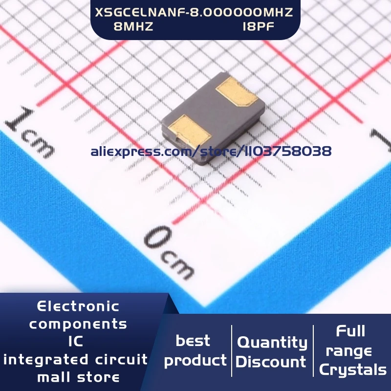 50개/묶음 XSGCELNANF-8.000000MHZ 8M 18PF ±20ppm 5032 2P 크리스탈 발진기 공진기 2-SMD 재고 있음