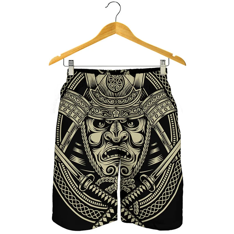 

Japanese Samurai 3D Print Beach Shorts Men Surf Board Shorts Summer Swim Trunks Quick Dry Retro Graphic Street Short Pants