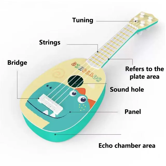 Kids Toy Musical Instrument Baby Toys Ukulele Guitar Mini Four-string Playable Early Education Musical Play Game for Beginners 3