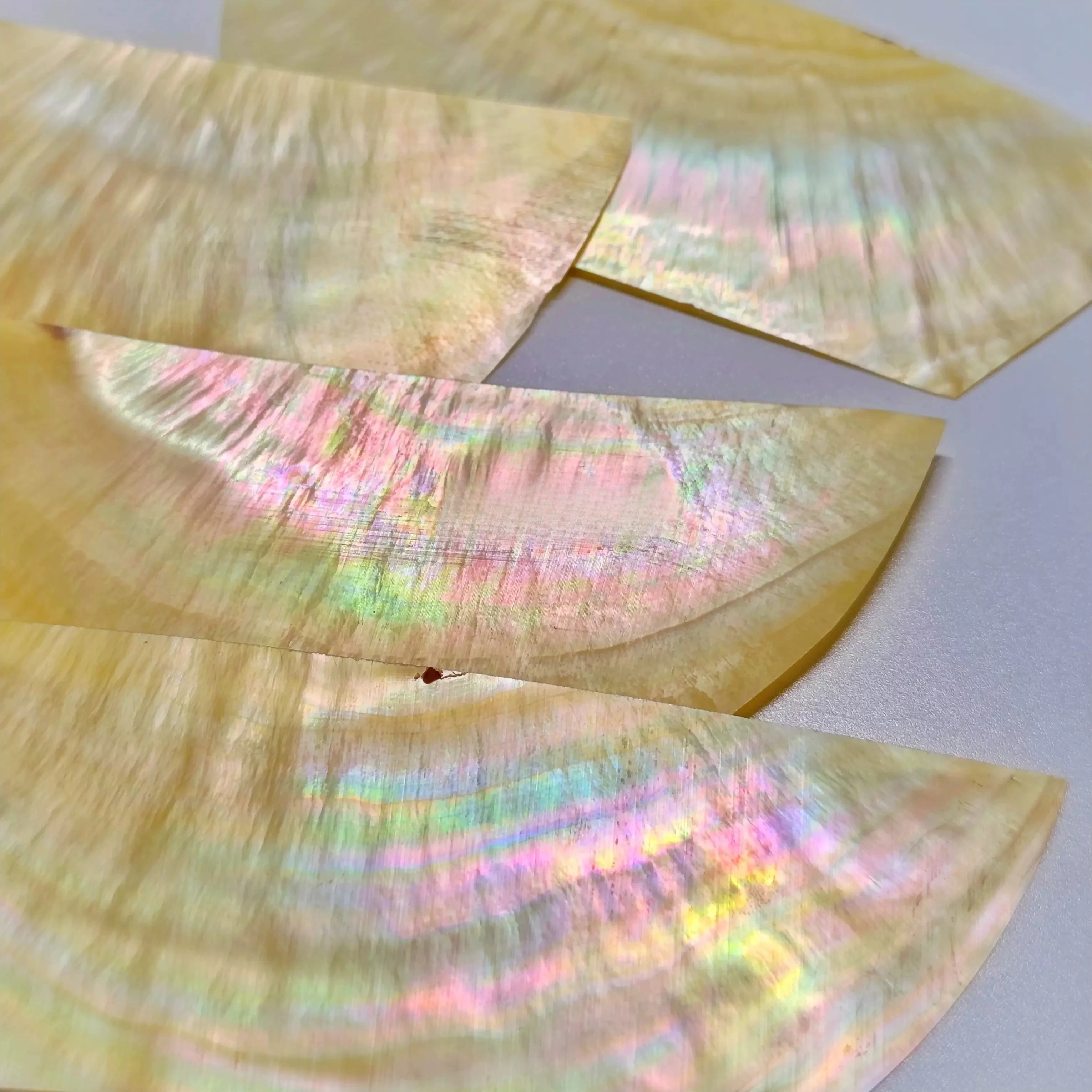 8x4x0.2mm 천연 황색 자개 조개껍질 슬라이스, 악기 조명기구 액세서리 목재 인레이 조각 재료
