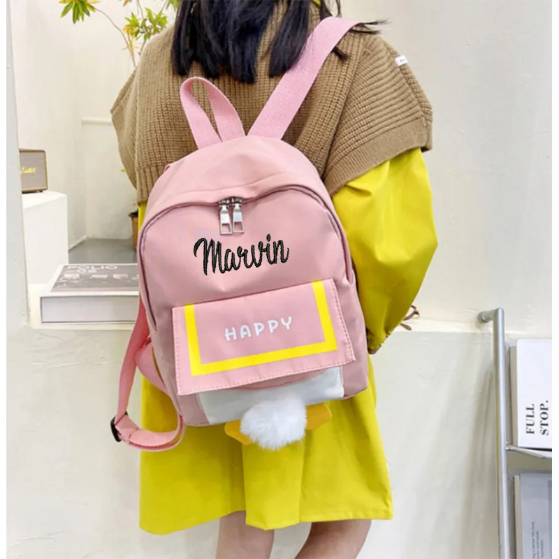 

Personalized Cartoon Contrasting Color Student Backpack Kindergarten Boys And Girls Baby Backpack Children's Backpack