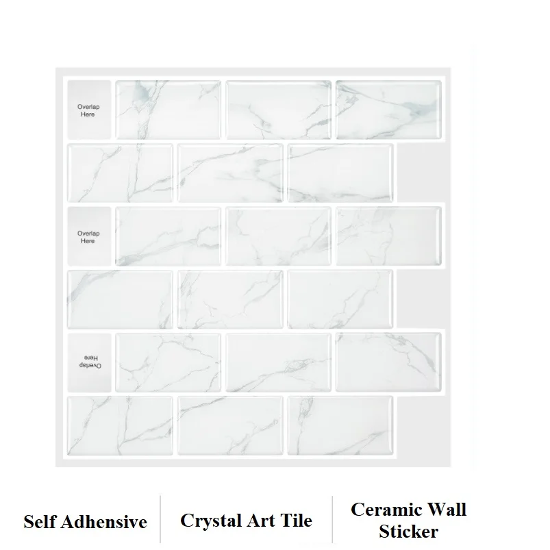 

Художественная плитка, самоклеящаяся Нефритовая кристаллическая мембрана, керамическая Наклейка на стену, водонепроницаемый домашний декор, наклейка «сделай сам» для кухни, ванной
