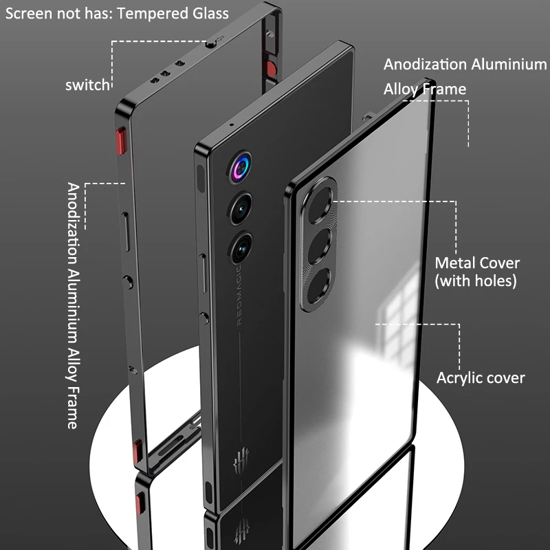 Sleek Aluminium Alloy Bumper with Acrylic Back Cover - Premium Phone Protector Case