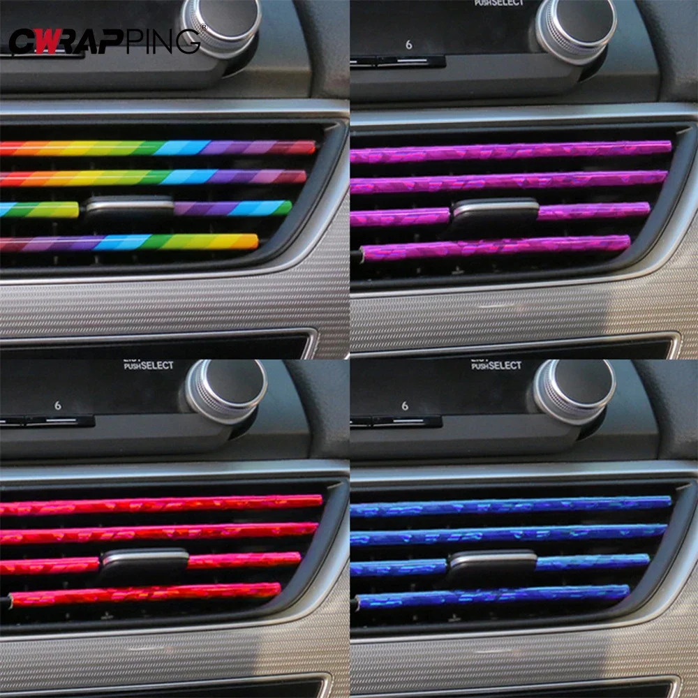 10 PCS Car Air Conditioner Outlet Decorative U Shape Moulding Trim Strips Auto Air Outlet Trim Strips Auto Styling Accessories