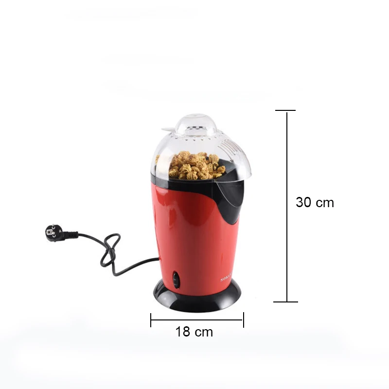 Electric Small Corn Popcorn Maker Machine 1200W Healthy Air Oil-Free Mini Poppers Machine Home Appliance Snacks For Kids Party 4