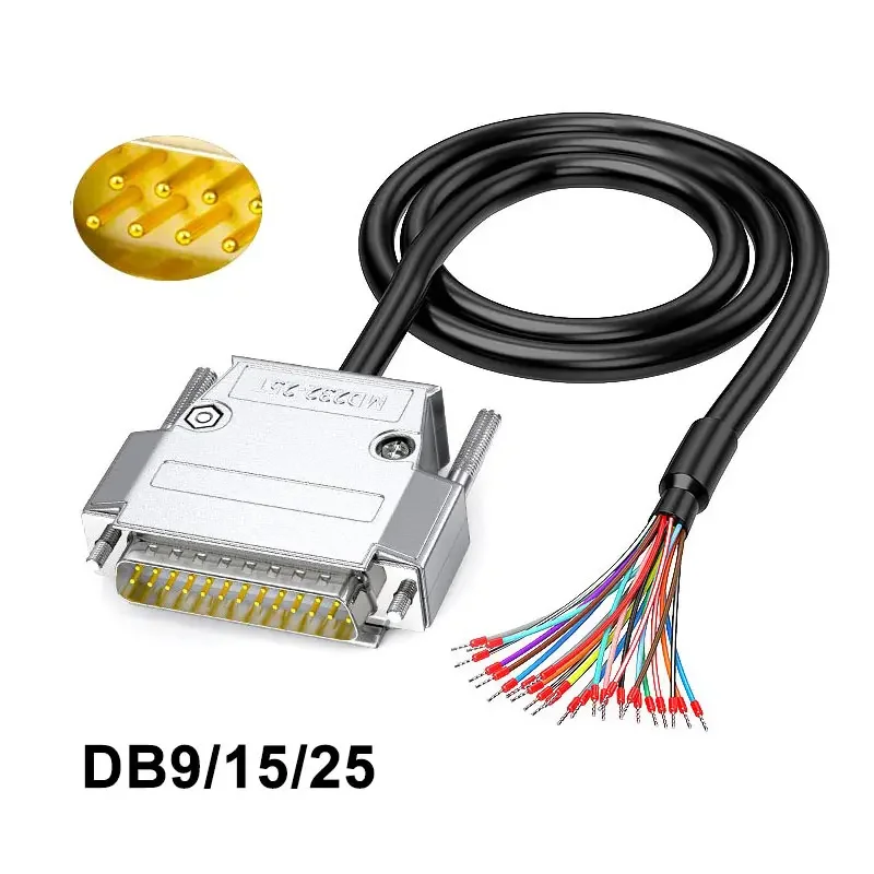 Masculino Industrial e Feminino Blindado Conector do Fio de Sinal Db9 Db15 Db25 Cabo Pin 15 Pin 25 Pin com Porta Serial Rs232