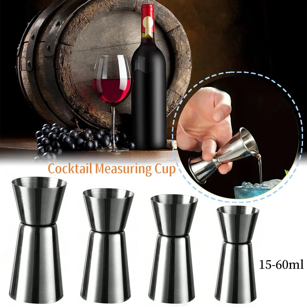 Stainless Cocktail Measuring Cup Peg Jigger Shaker Bartender