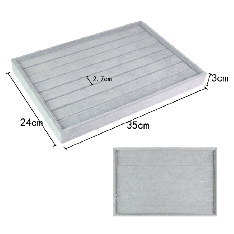 Suede Ring Tray Velvet Jewelry Display Organizer | Multi-Compartment Jewelry Packaging ... - SKU JDO00844 - UGI Packaging