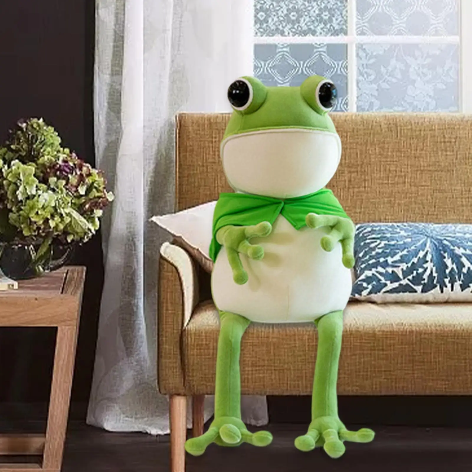 Frog Stuffed Animal Toy Gift Cartoon Pillow Frog Stuffed Toy Cute Plush Toy for Home Decoration Living Room Car Bedroom Kids