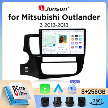 Radio para coche Junsun con CarPlay inalámbrico y Android Auto para Mitsubishi Outlander Mk3 (GF/GG) 2012-2021, ventilador de refrigeración integrado, navegación GPS Android, reproductor multimedia, WiFi, DSP, RDS, BT, SWC, pantalla táctil IPS, autoradio, reproductor de vídeo, unidad principal estéreo. 1
