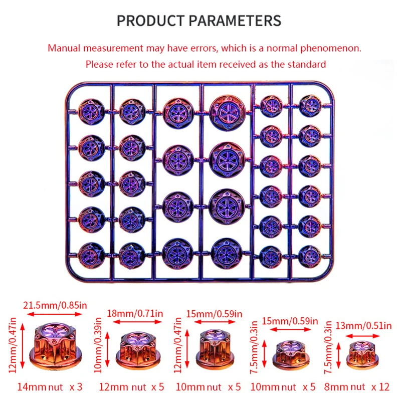 

Motorcycle Accessories Machine Head Burning Titanium Plum Screw Cap Cover Engine Modification Decoration Plastic Screw Sleeve