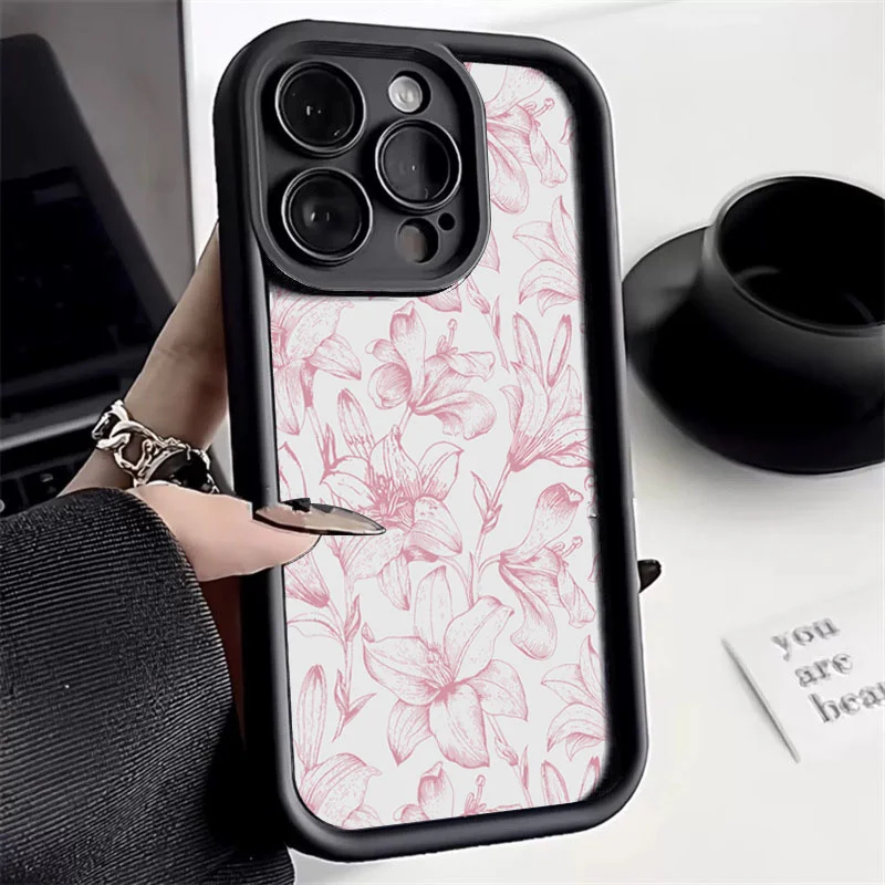 Elegant Pink Lily Soft TPU Phone Case Cover
