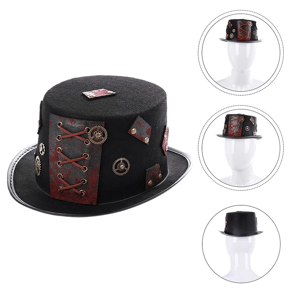Party Hat Steampunk Gear Mini Hat Retro Hair Clip for Cosplay Party
