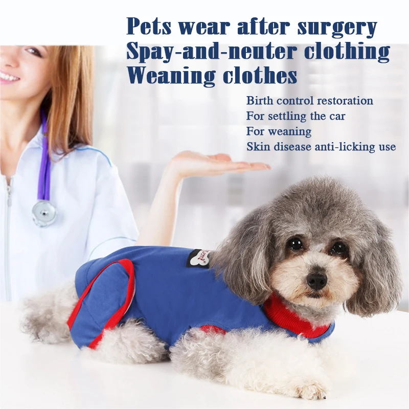 

Dog Recovery Jumpsuit Pet Recovery Suit Pet Dog Sterilization Clothes Pajamas Soft Cozy Prevent Lick Vest Sterilization Clothes