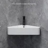Triangle Basin Small Family Bathroom Washbasin Balcony Corner Mini Washbasin Wall-Hang Sink Corner Basin With Drain Faucet 3