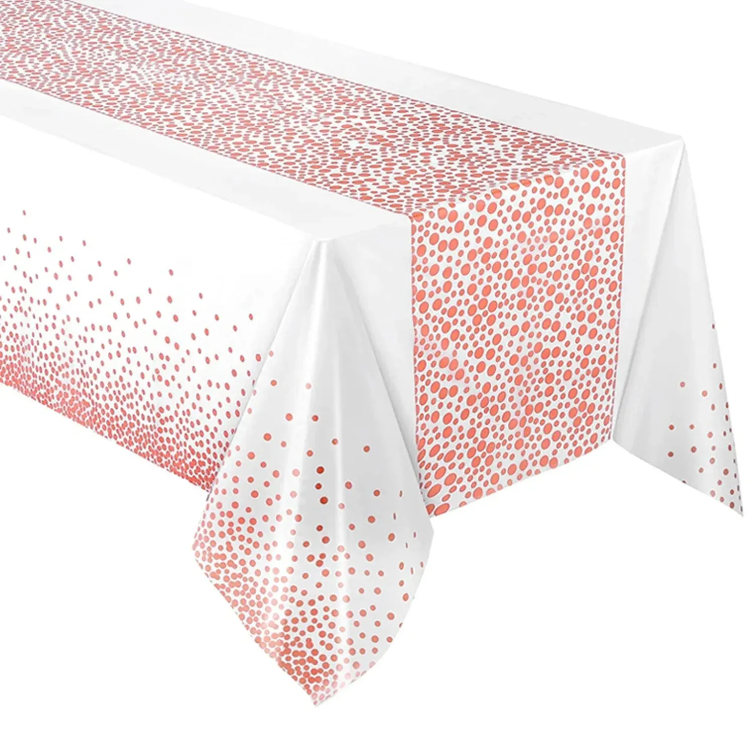 Disposable Tablecloth 1pc Small Polka Dot Thickened Waterproof PEVA 54*108inch Home Wedding Birthday Party Decoration