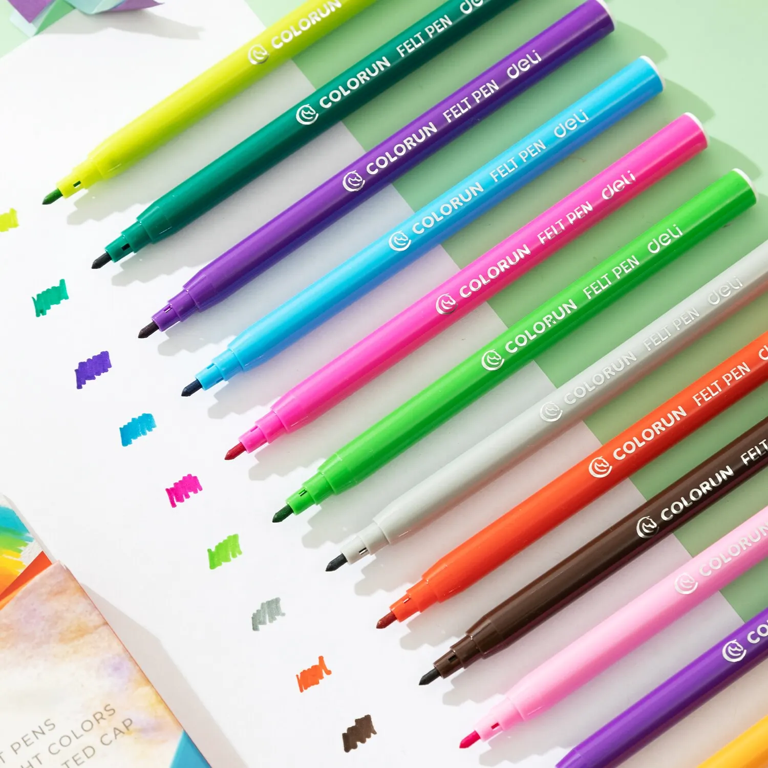 Deli 24 Colors Watercolor Pen Felt Pen Drawing Children DIY Marker For School Stationery Supplies Students Painting washable watercolor pen