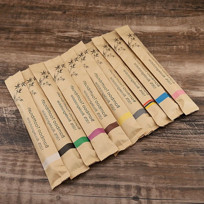 10-Pack Eco-Friendly Soft Bamboo Toothbrush Set - Colorful, Reusable, and Portable for Home, Travel, and Hotel Use
