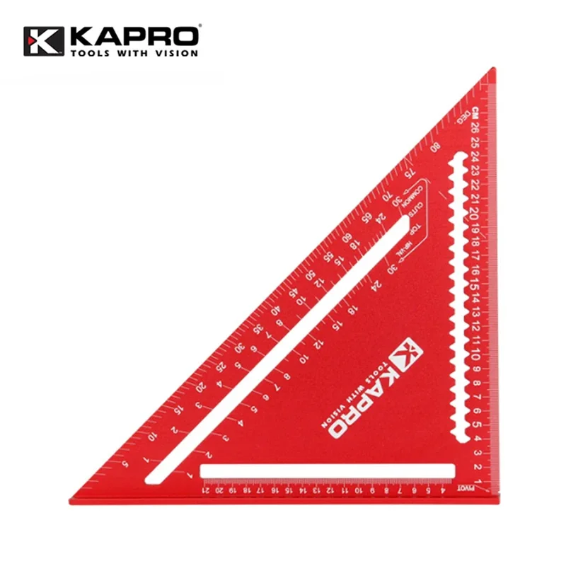 סרגל משולש Kapro 7/12 אינץ 'מתכת אלומיניום מעובה סוואנסון מהירות מרובע מטרי מחבר זווית סימון לעבודות עץ