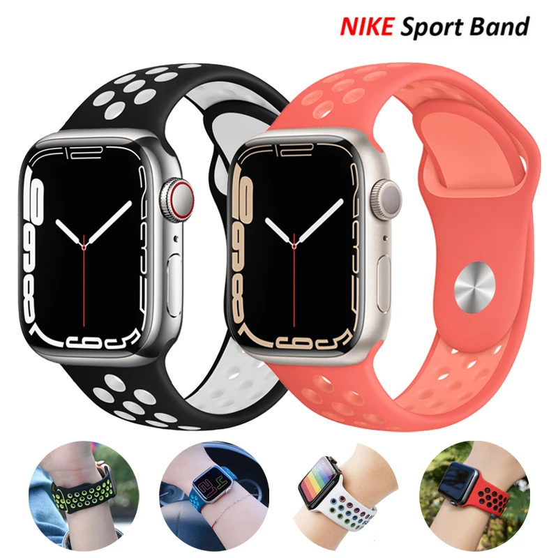 Ремешок силиконовый для Apple Watch Band 44 мм 40 38 42 браслет iWatch 3 5 6 se Series 7 45 41 |