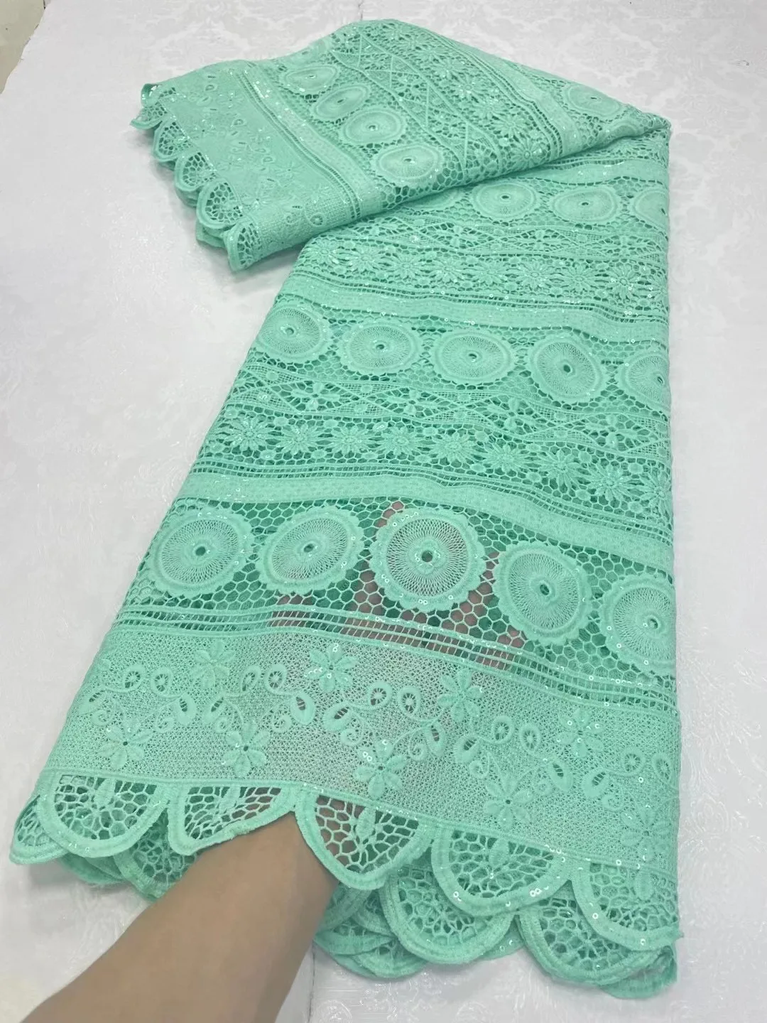 

African Milk Silk Cord Lace Fabric 2023 High Quality Lace With Stones French Net Lace Tulle Mesh Fabric For Party Dress