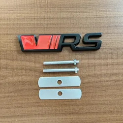 3D Metal RS Logo VRS Emblem Car Grill Badge Sticker Accessories (Grille Red Black)