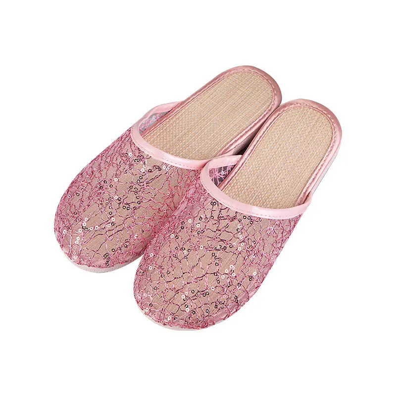 

Women Fashion Clogs 2022 Summer Beach Sandals Bling Sequins Mesh Shoes Light Soft Mules Female Travel Outdoor Leisure Slippers