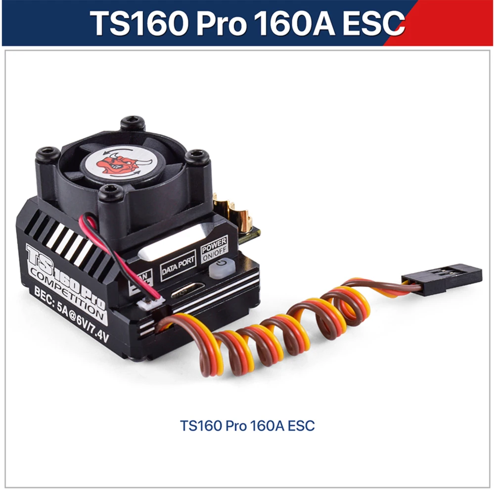 

TS160 Pro 160A Brushless ESC With 6V/7.4V BEC App Control Sensored ESC With Aluminum Enclosure For 1/10 RC Car