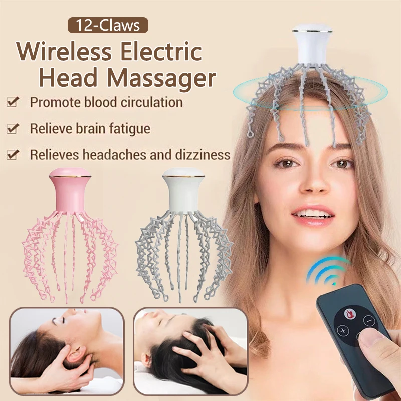 

12 Claws Electric Head Massager Vibration Massage Kneading Head Massage Device Relieve Head Fatigue Deep Scalp Relax Health Care
