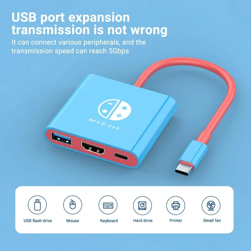 Compact Travel-Friendly Docking Station with HDMI and USB 3.0