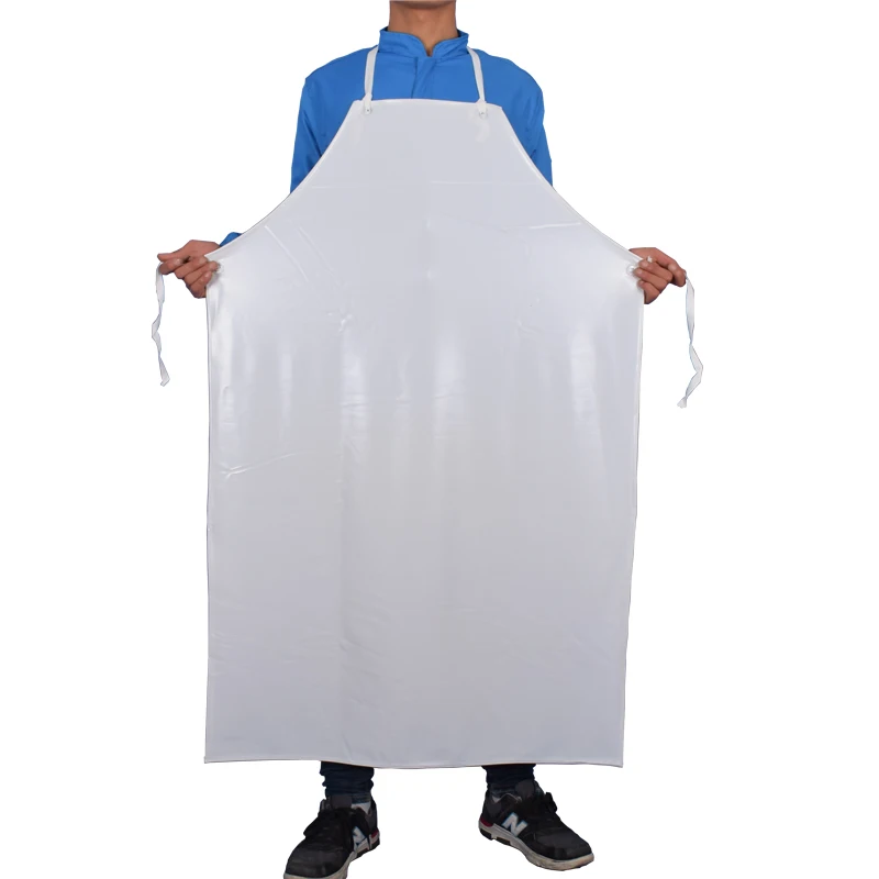 Thickened white apron waterproof oil resistant smock PVC industrial acid and alkali resistant wear-resistant food grade apron 5