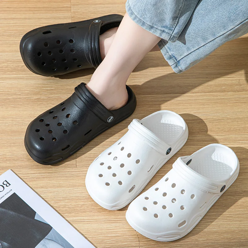 Summer Fashion Sandals Waterproof Slippers Men Shoes Outdoor Slides Soft Sole Garden Shoes Clogs EVA Beach Sandals Home Slippers 4