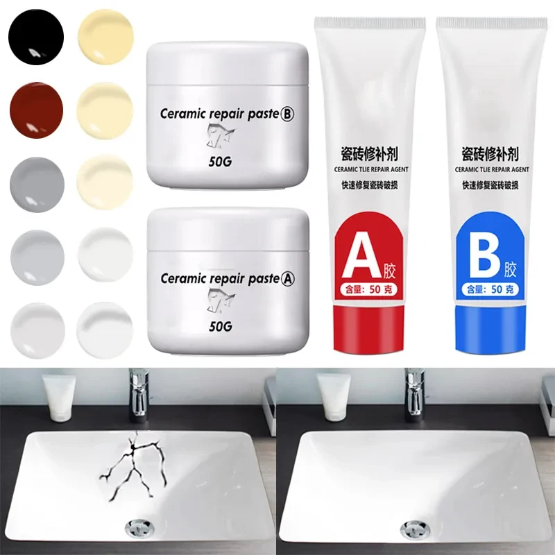 Tile Repair Glue 30/100g AB Adhesive Ceramic Marble Floor Tile Toilet Washbasin Crack Caulk