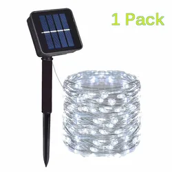 Outdoor Waterproof LED Solar String Fairy Lights - Decorative Garden Patio Pathway Lighting - 32M 300LEDs (Cool White)