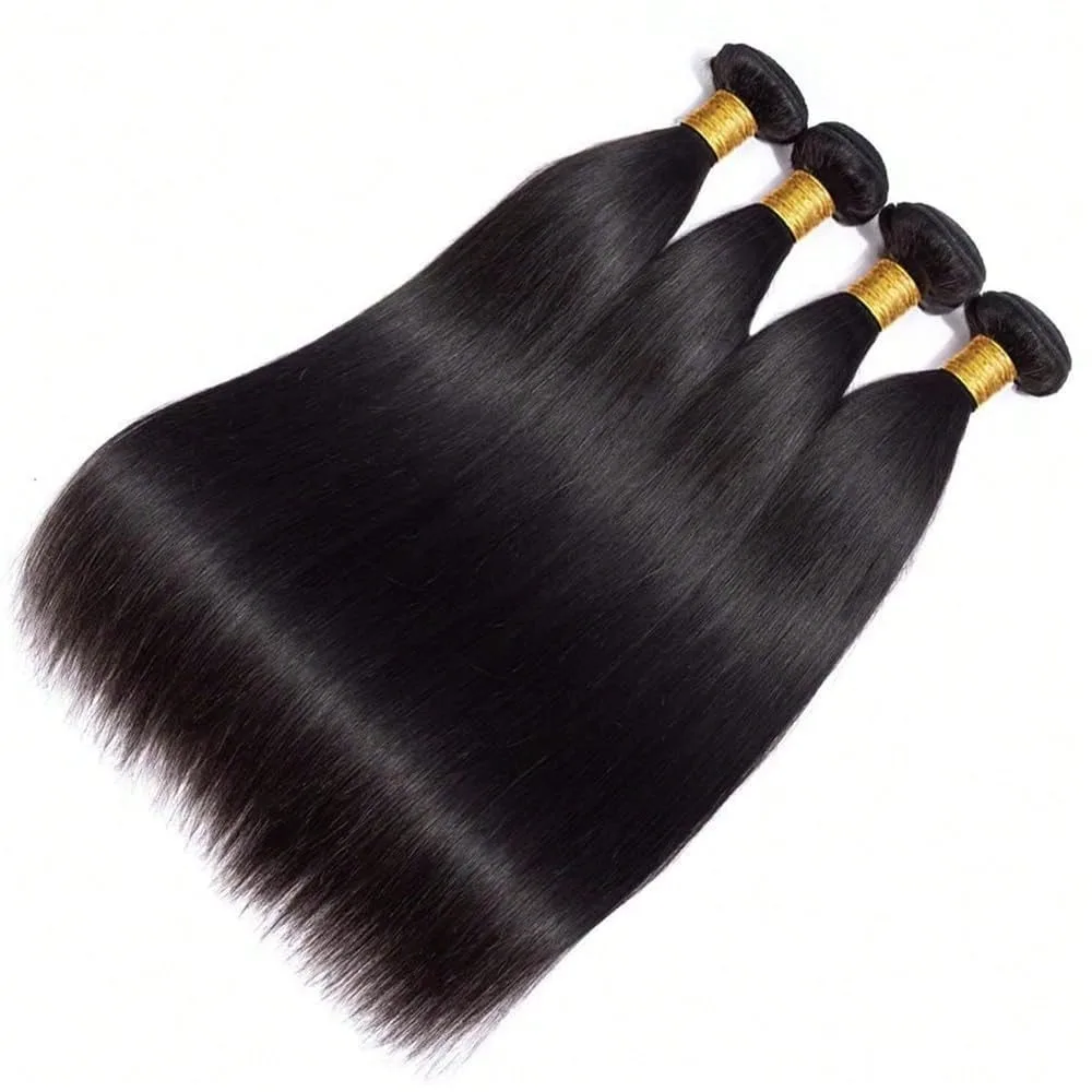 32 34 36 Inch 15A Human Hair Bundles Straight Bundles Human Hair Unprocessed Brazilian Virgin Hair Straight 3/4 Bundles Unit 4