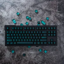  Cyan/BLUE PYGA Translucence Keycaps Cherry Profile DOUBLE SHOT Keycap For MX Switch Mechanical Keyboard  6168 980 75 87 Layouts 