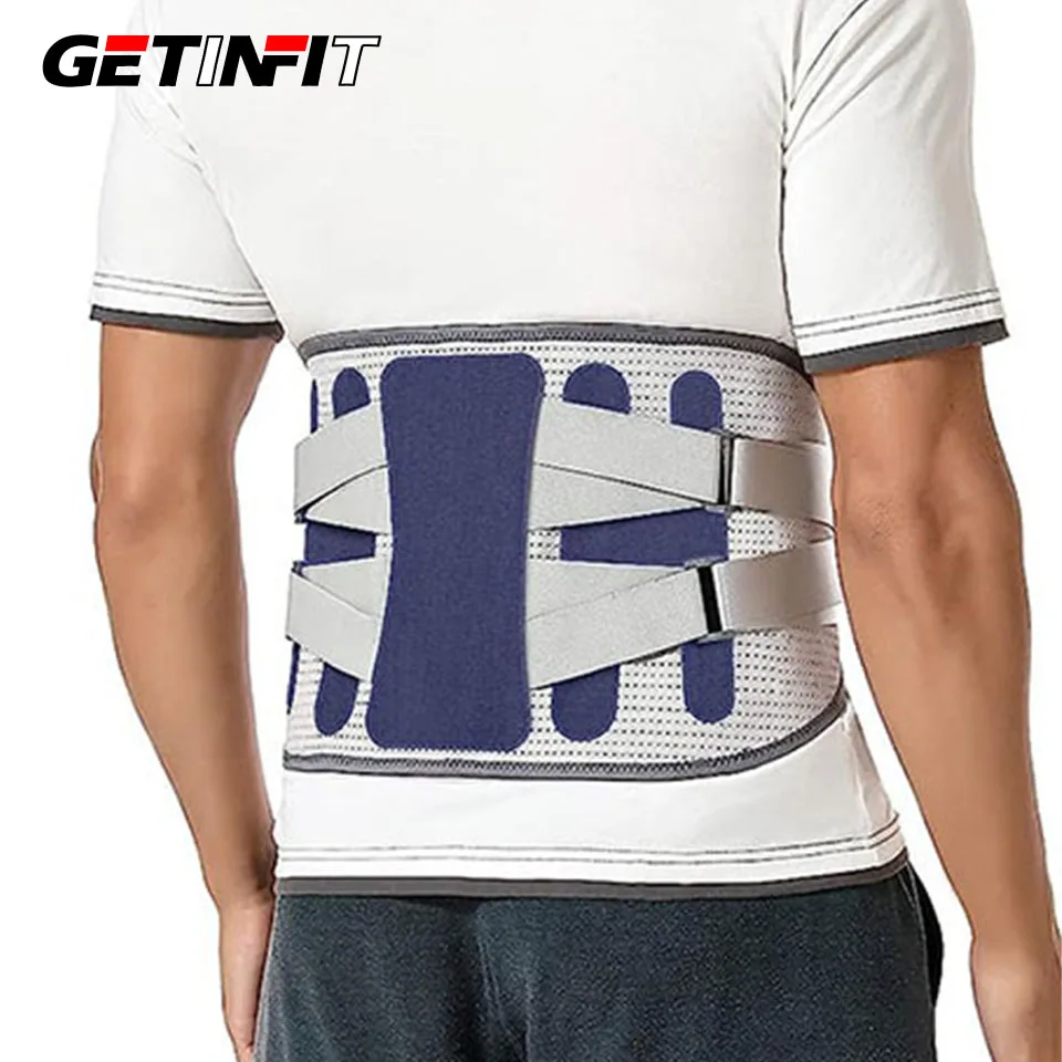 Waist Protector Pressure Breathable Adjustable Lumbar Support Fixed Belt Fitness Steel Plate Support Unisex