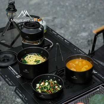 Kit Completo per Cucina da Campeggio |   Attrezzatura da cucina portatile adatta per viaggi in zaino in spalla, perfetta per gite in campeggio in famiglia.