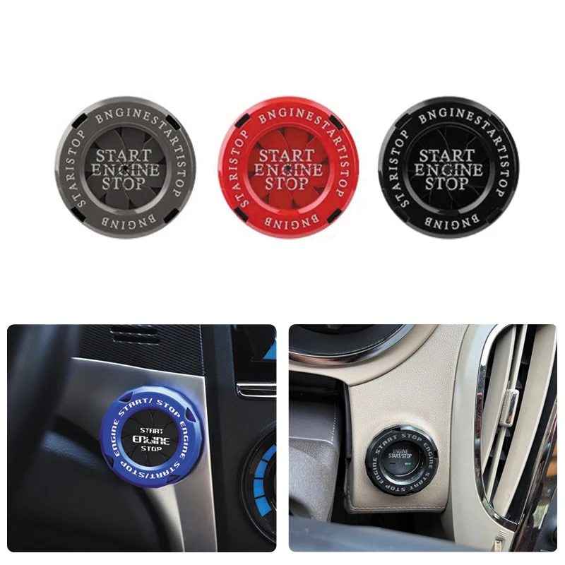 Car Moto Engine Start Stop Button Cover Interruttore Di Accensione Blade-Type Rotatable Protection Cap Decorazione D'Interni Decor Sticker