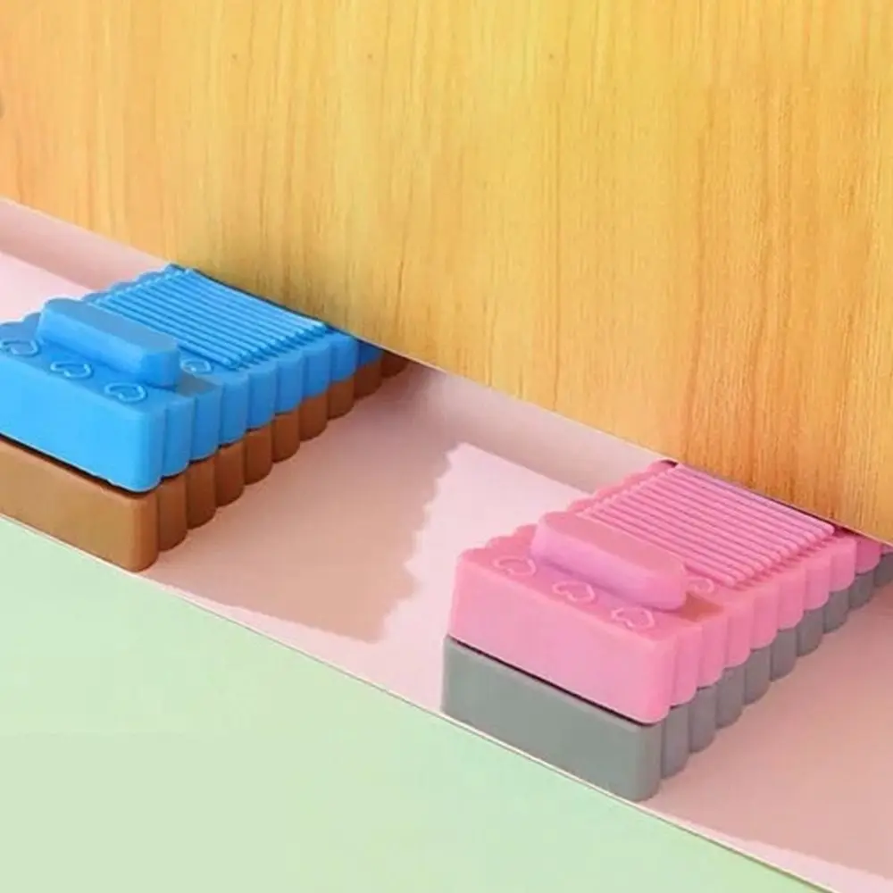 Door Stopper Silicone Door Stopper Door Stopper Bumpers Silicone Rubber Bumpers Creative PVC Door Stopper Safety Silicone Wedge Doorstop Wall Protectors Home Office Door Rear Retainer Anti-collision Stop