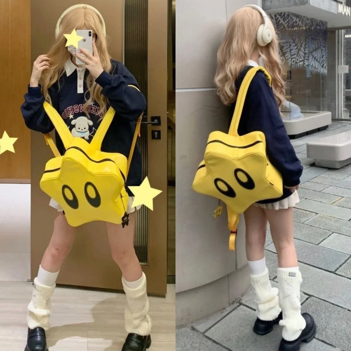 

Y2K Korean Japanese Casual Kawaii Book Bag Cute Star Backpack Student Bags Schoolbag Kids Travel Girls Ladies Backpacks Women