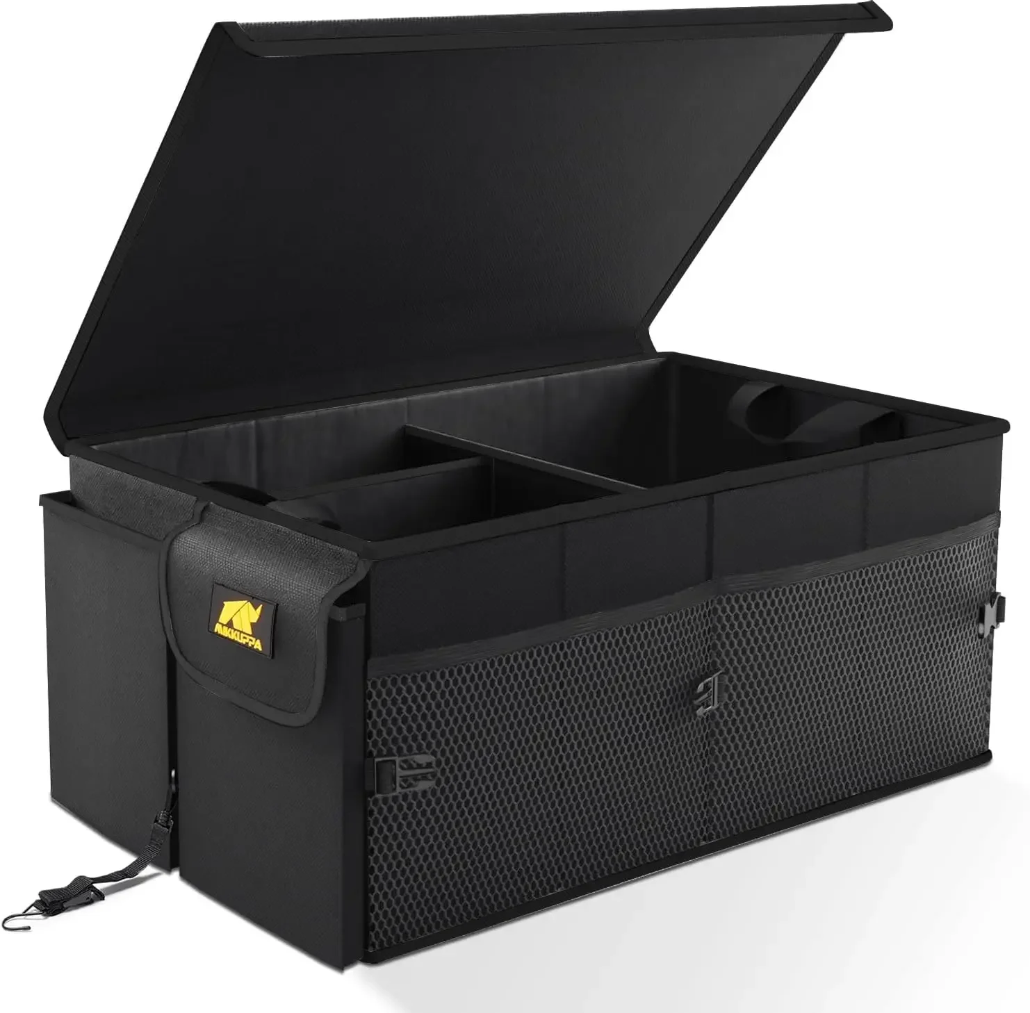 MIKKUPPA Car Trunk Organizer-65L foldable with cover, sturdy for SUV cars truck vans adjustable strap and non-slip bottom