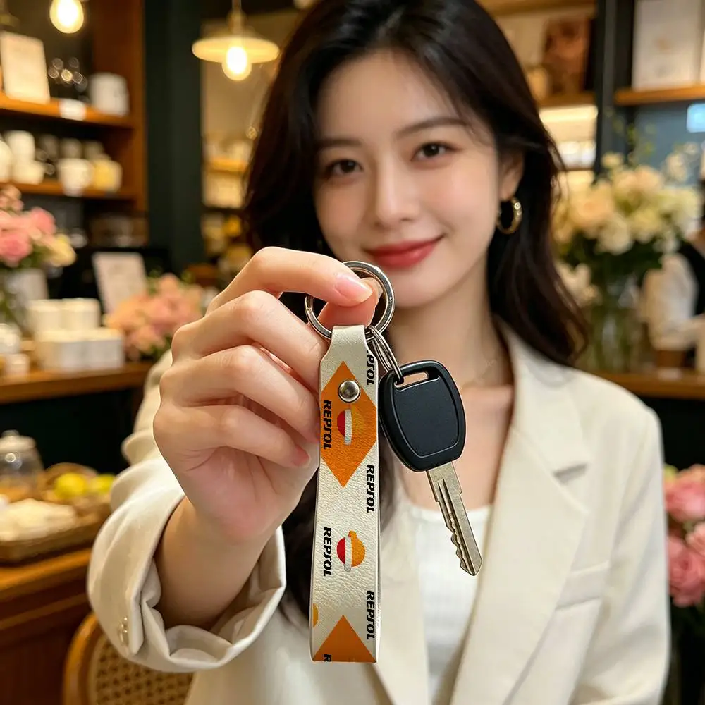 레프솔 PU 가죽 오토바이 키체인, 라이더들을 위한 범용 오토바이 키링 홀더, 남성용 선물