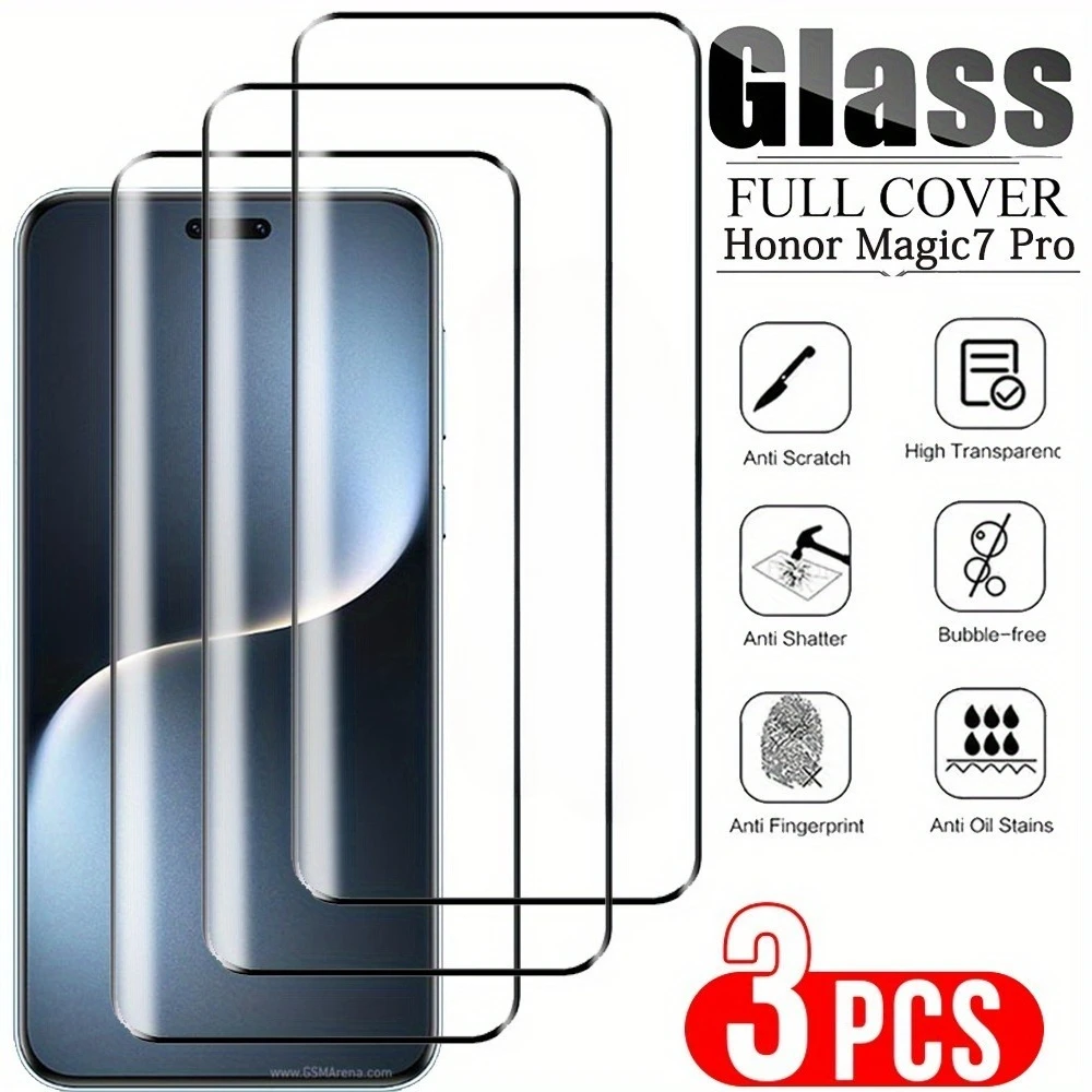 3Pcs Vollständige Abdeckung Screen Protector Für Honor Magie 7 6 5 4 Pro Lite X9c X9a X8a Gehärtetem Glas für Honor 400 300 200 Pro 100 90