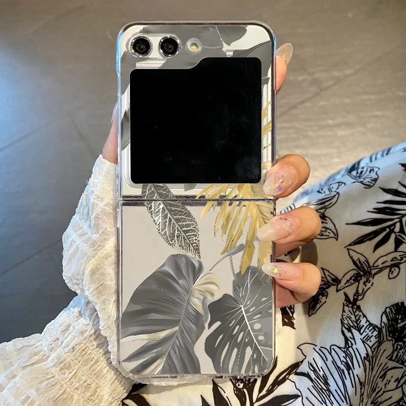 Pink Rose Flowers Clear Folding Hard Cover Phone Case