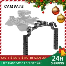 

CAMVATE Dual Cheese Handgrip With Rosette M6 Mount Connection & 15mm Rod Clamp For DSLR Camera Shoulder Mount Rig Support System