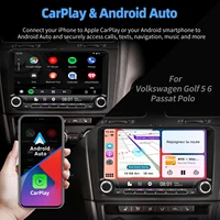 ESSGOO Autoradio 9 pouces pour Volkswagen Golf 5 6 Passat Polo Lecteur multimédia automobile 4 Go 64 Go Carplay Android Auto avec bouton GPS 3